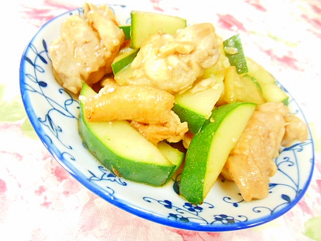 ❤鶏肉と加賀太きゅうりのめんつゆ生姜炒め❤