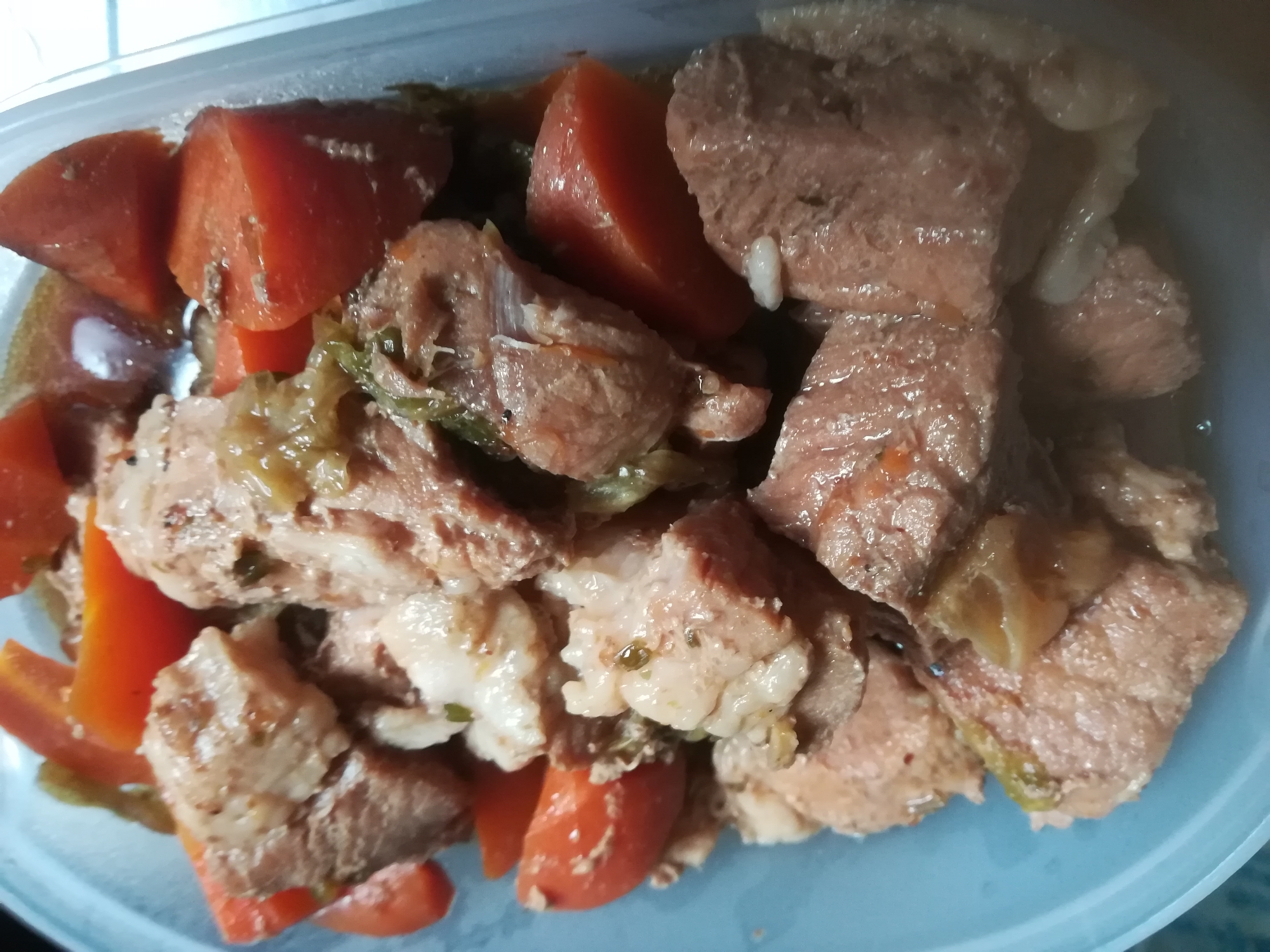 炊飯器調理 豚バラブロックと野菜の煮物