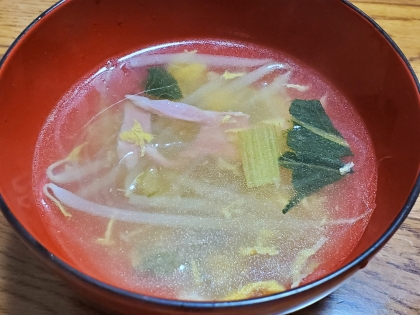 出汁がでている茹で汁で簡単春雨スープ☆