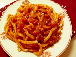 ツナトマトカレーうどん☆パスタ風