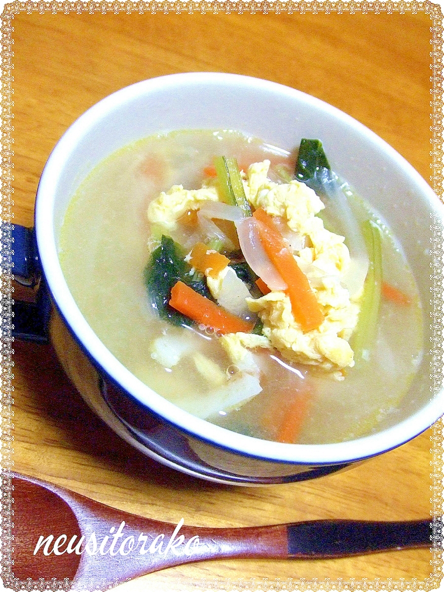 野菜とちくわのたまごスープ
