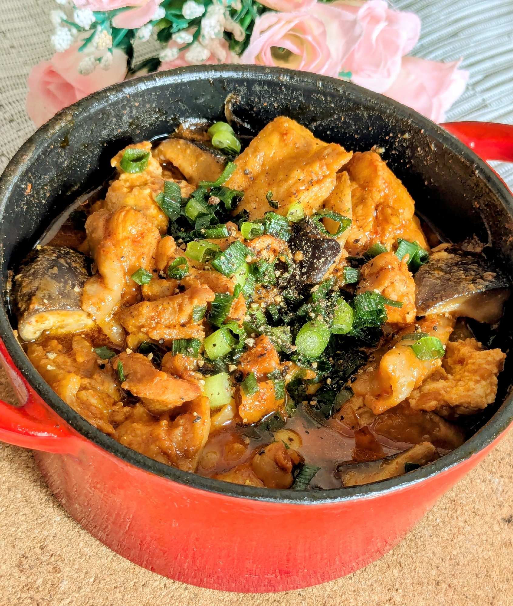 鶏もも肉と厚揚げのコチュジャン煮