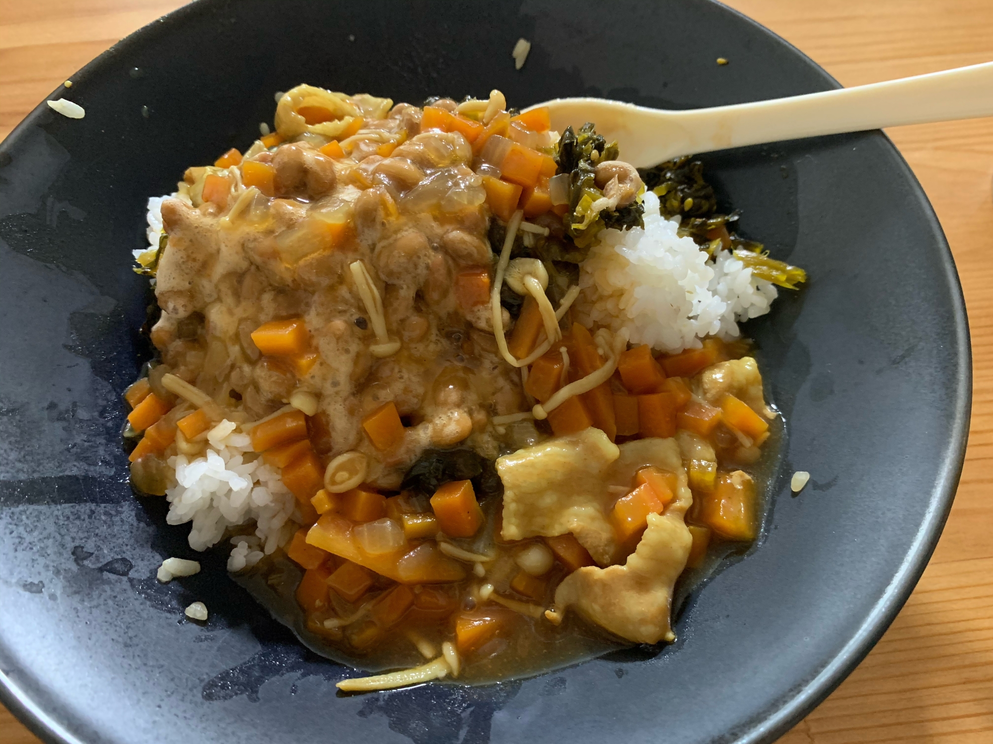 うますぎる！納豆きのこカレー