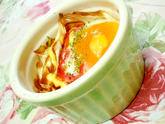お好み風味❤卵と葱と紅生姜のココット❤