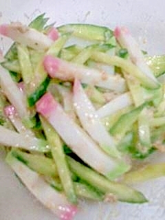 かまぼこのごまマヨ和え