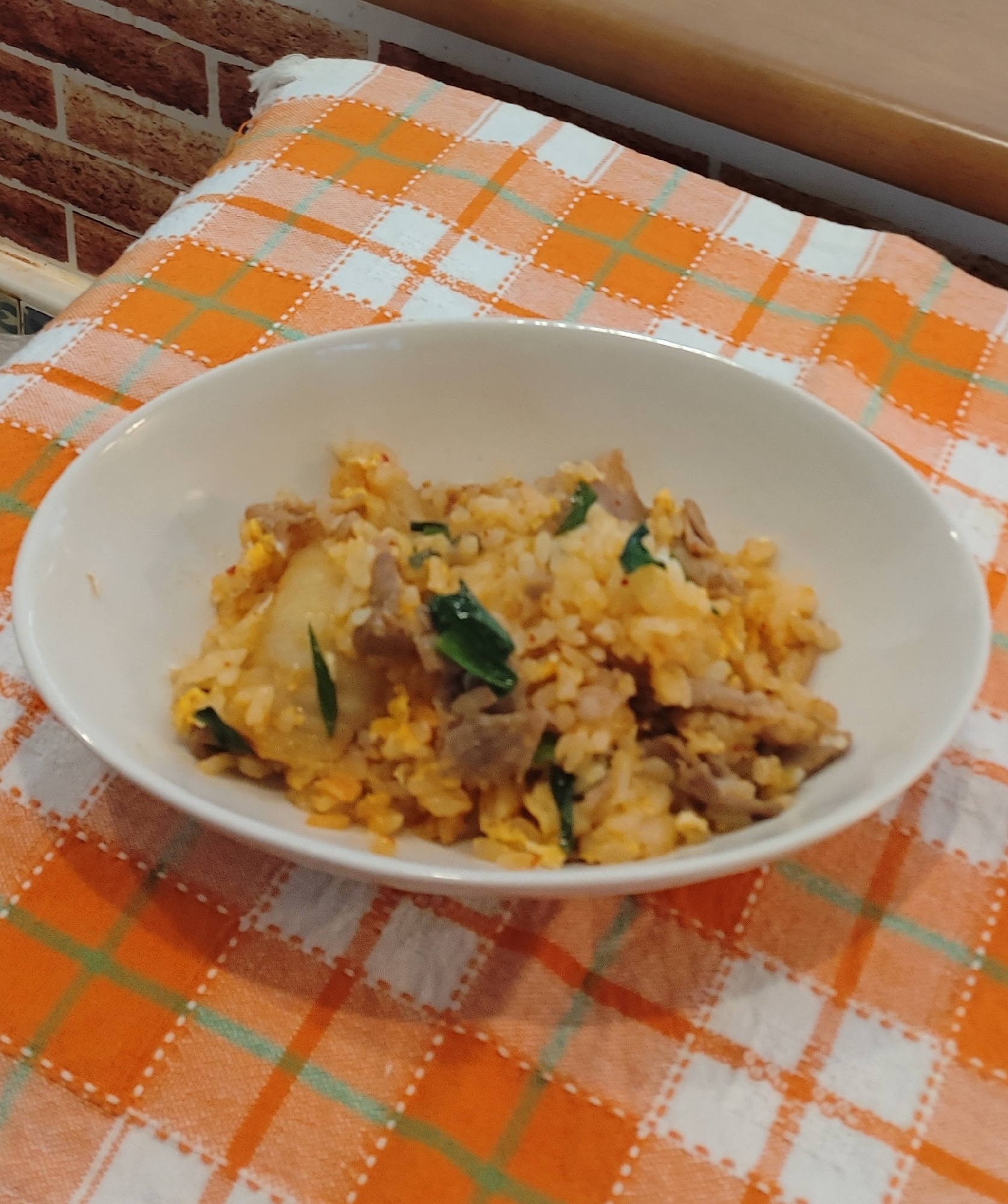 卵でまろやか♡豚キムチチャーハン