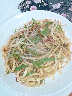 もやしとピーマン☆焼きうどん