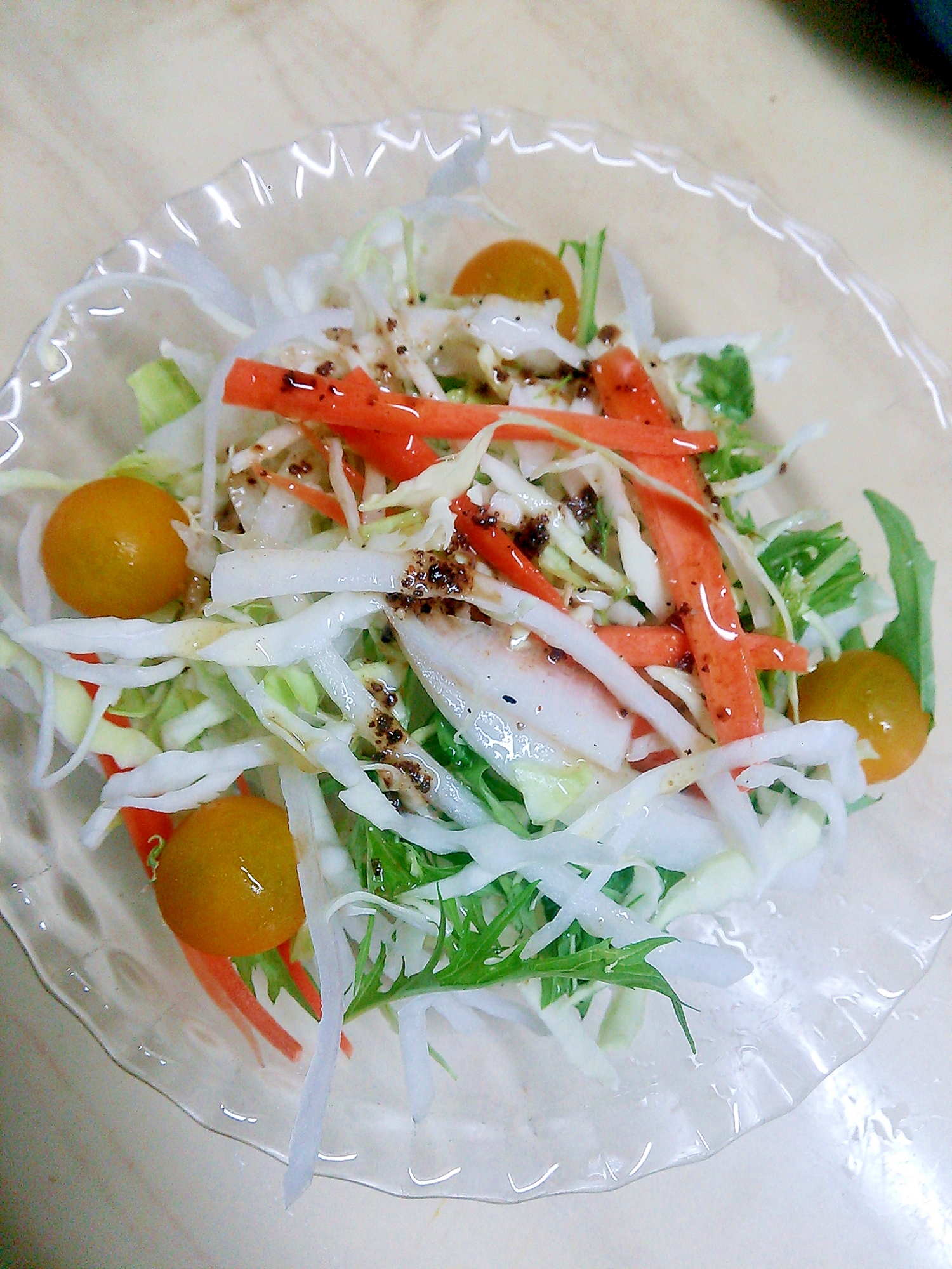 野菜ざく切り山盛りサラダ オリーブオイルソースで レシピ 作り方 By 一護くん 楽天レシピ