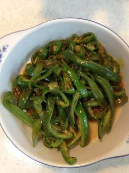 ピーマンの味噌カレー風味炒め