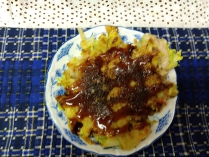 白菜とキャベツと玉ねぎのお好み焼き