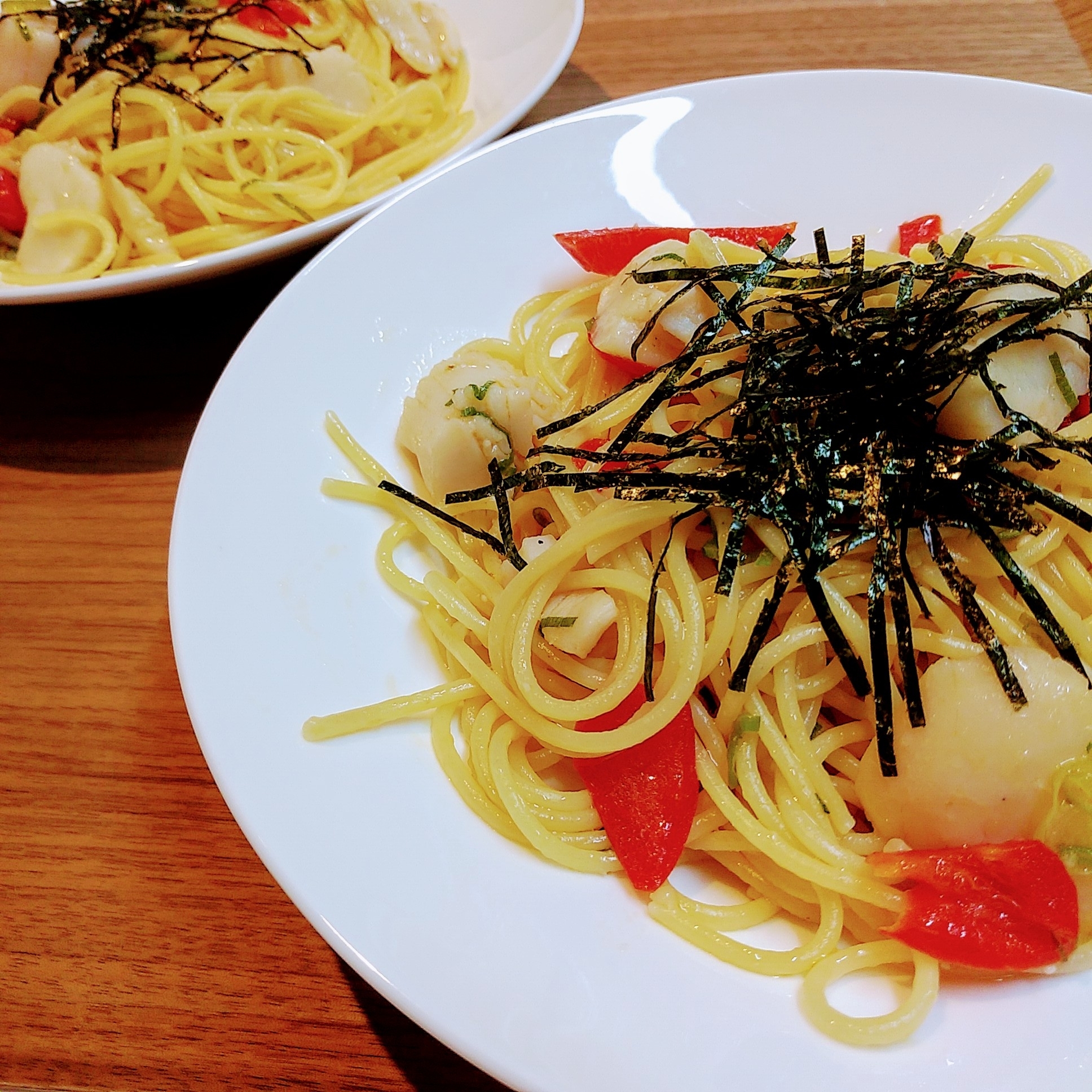 簡単 プリプリ貝柱がたまらない和風アーリオオーリオ レシピ 作り方 By ニーミン谷のニーミンママ 楽天レシピ