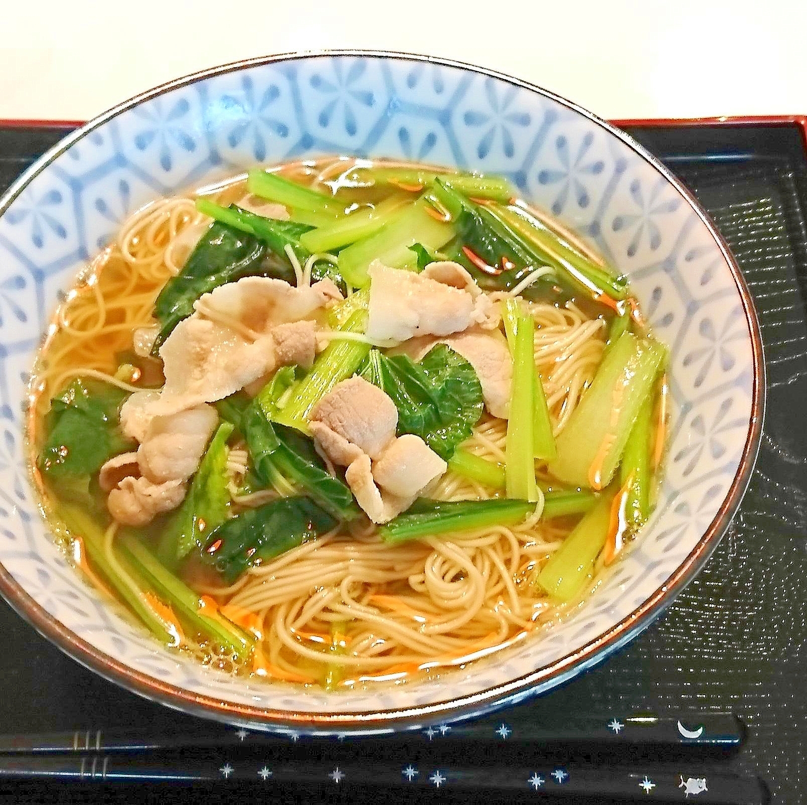 豚肉と小松菜のにゅうめん 醤油味