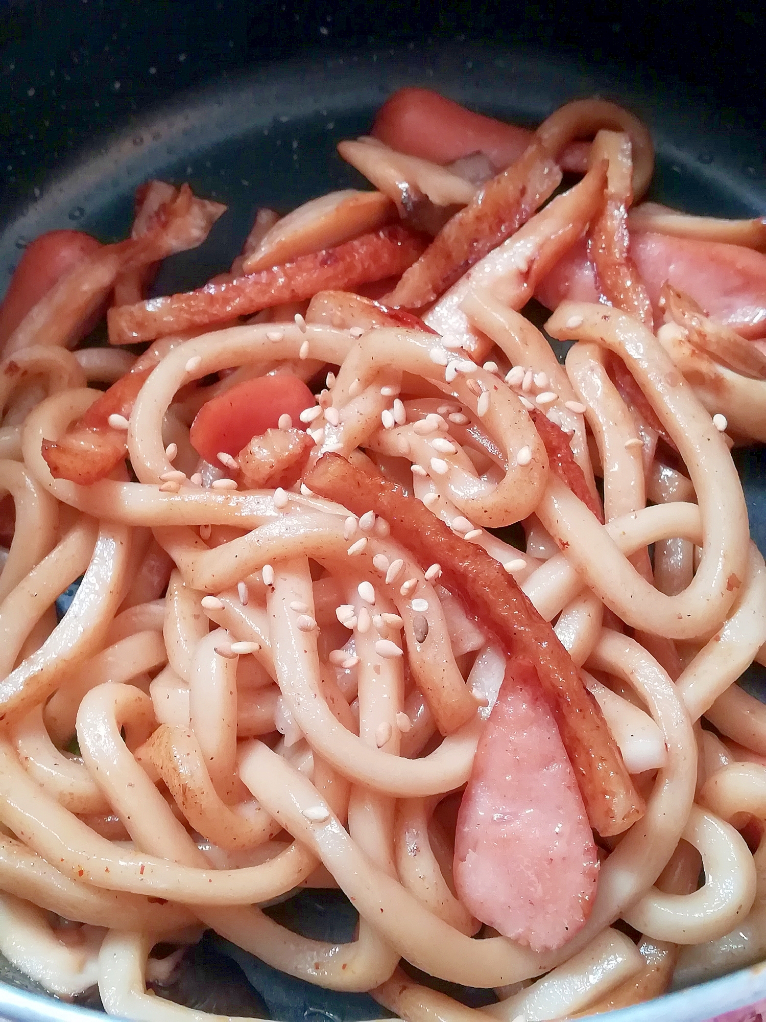 ちくわとウインナーの焼きうどん☆だししょうゆ味