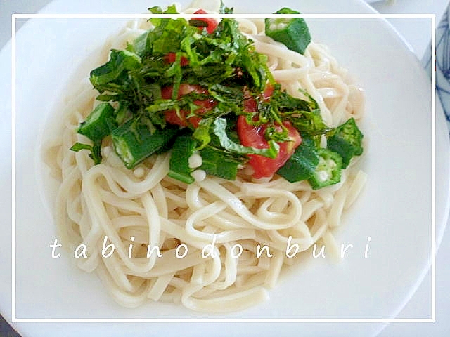 オクラとトマトの冷やしうどん 冷麺風ダレを添えて レシピ 作り方 By しの 楽天レシピ