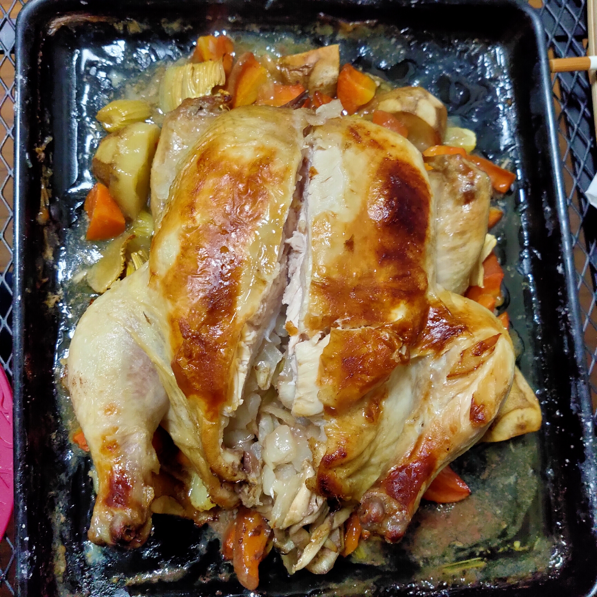 パリパリ鶏の丸焼きオーブン