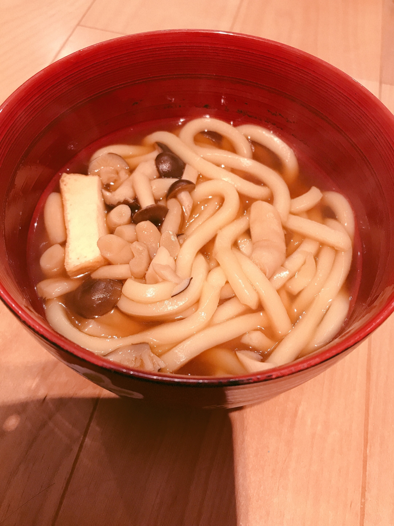 家にあるもので❗️しめじと厚揚げのうどん