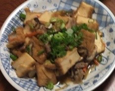 牛肉と厚揚げの煮炒め