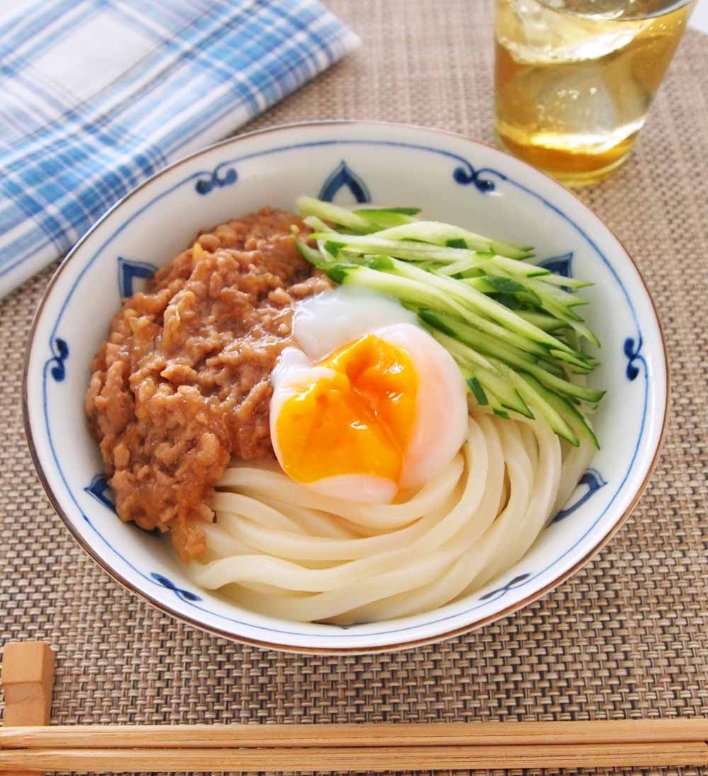 レンジで冷やしうどん 肉味噌味 レシピ 作り方 By Pt180 楽天レシピ