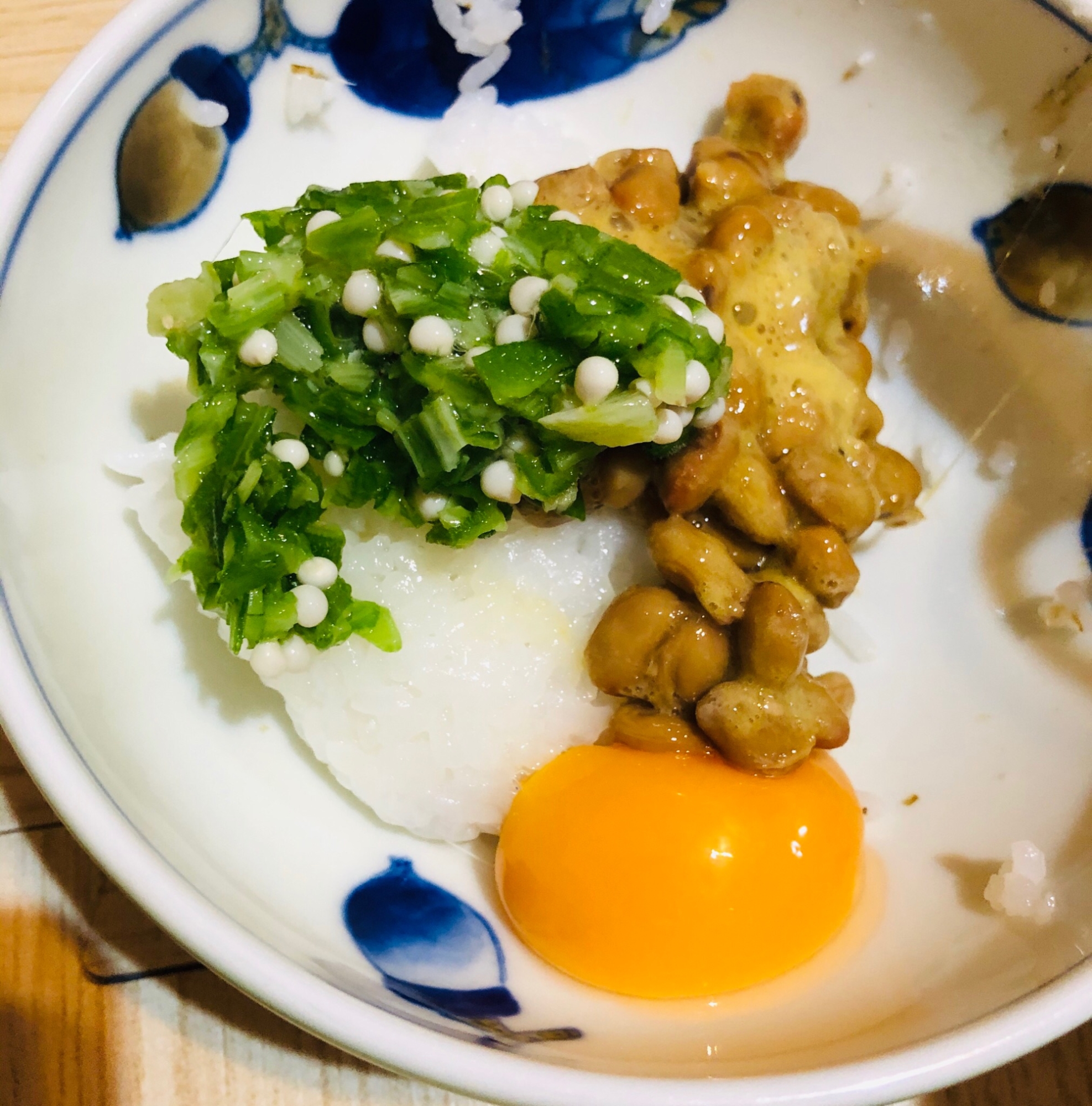 おくらと納豆卵ご飯