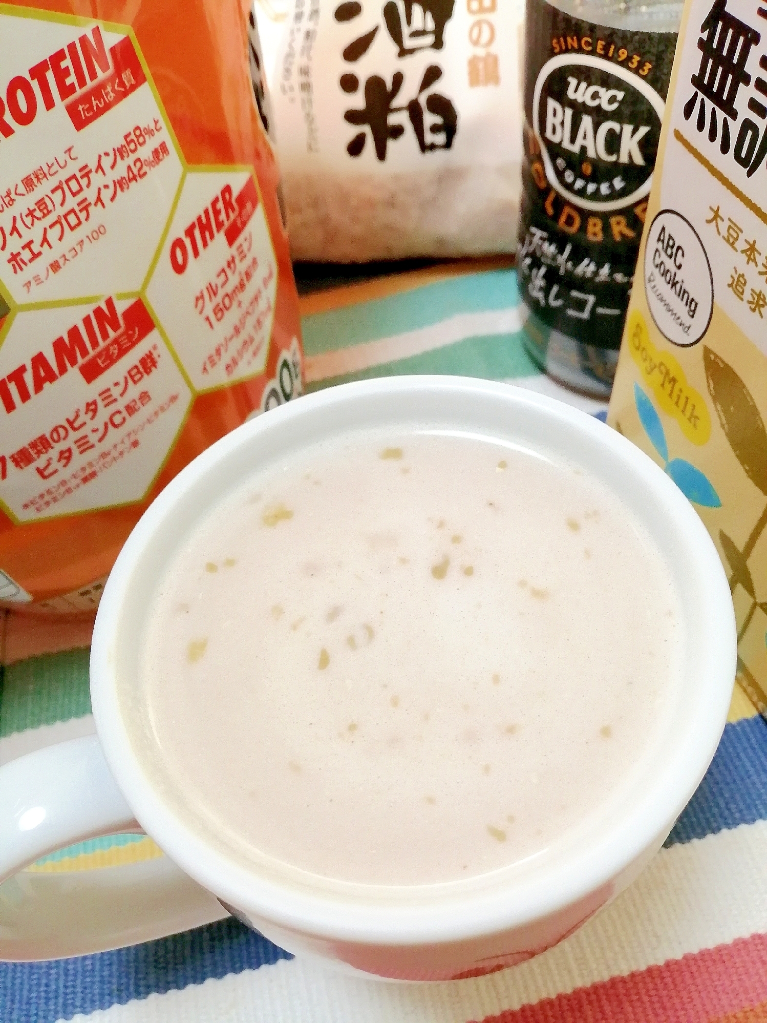 ホッと☆酒粕豆乳プロテインカフェオレ♪