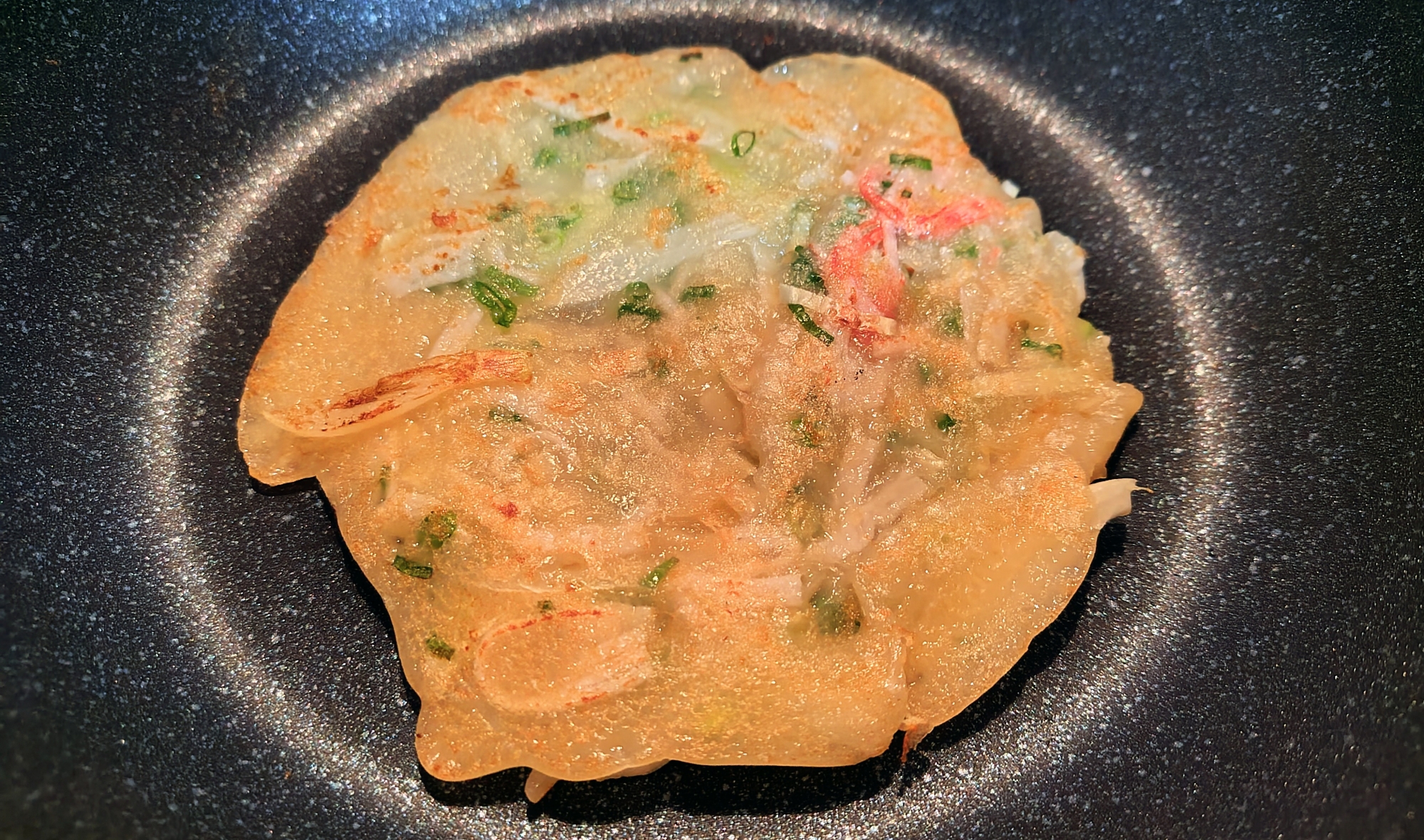 卵なしで作るꕥカニかまと玉ねぎのチヂミ