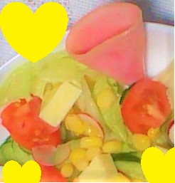 sweet sweet ♡様、ハム＆野菜のサラダを作りました♪
美味しかったです！レシピをありがとうございます！！
今日も良き１日をお過ごしくださいませ☆☆☆