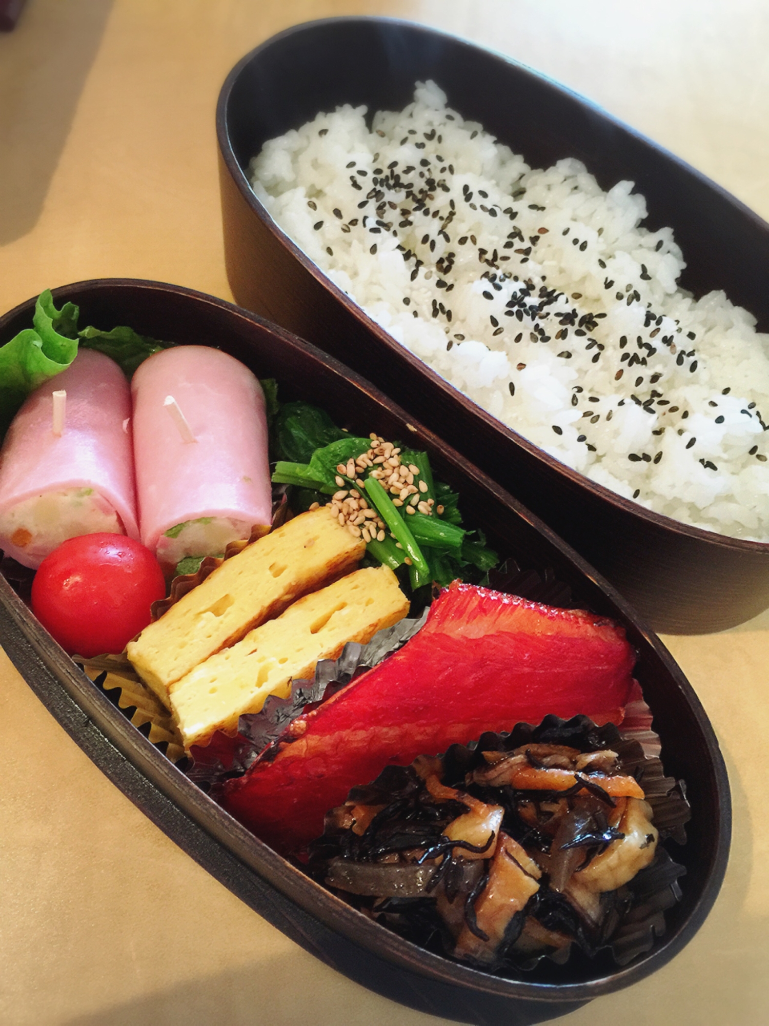 今日のパパのお弁当！ハム巻きポテトサラダのお弁当