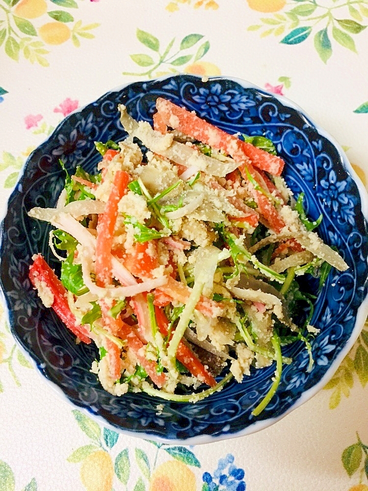 ごぼうと人参と水菜のおからサラダ