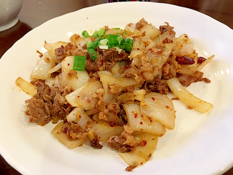 羊肉と玉ねぎの中華いため