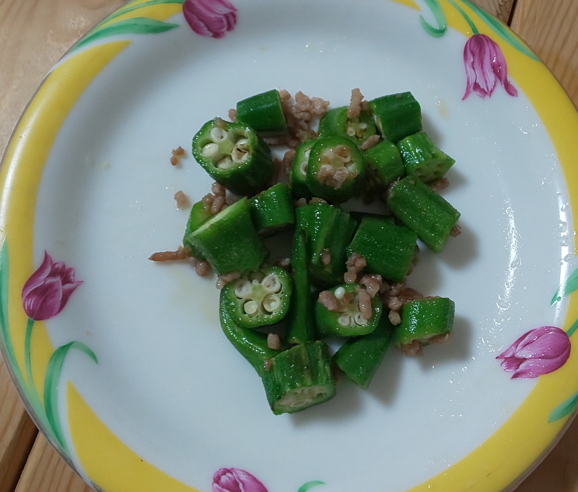 ☆おくらと豚ひき肉の炒め物☆