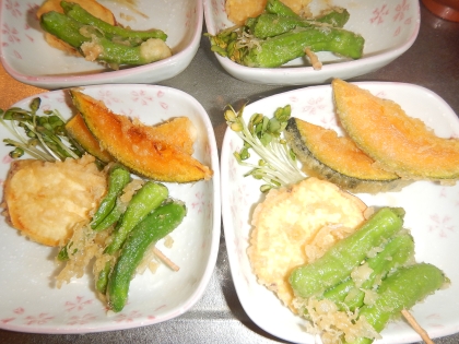 “旬”が旨い♪　季節の野菜で「天ぷら盛合せ」
