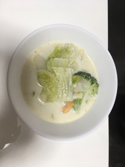 簡単で美味しかったです♡ズボラなので野菜大きめでごめんなさい〜〜！