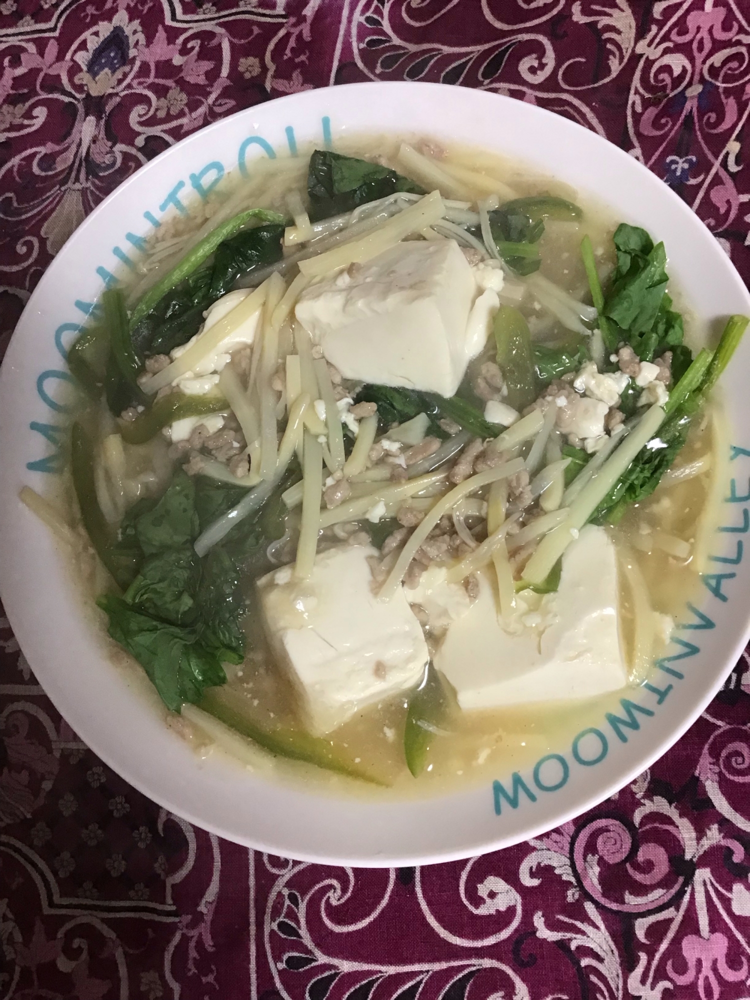 豆腐と筍の中華風スープ