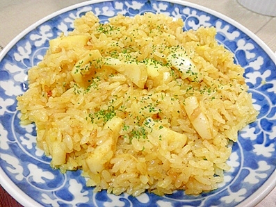 炊飯器で作るイカのパエリア