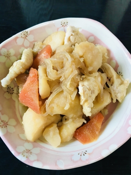 じゃがいもと鶏肉糸こんにゃくの煮物