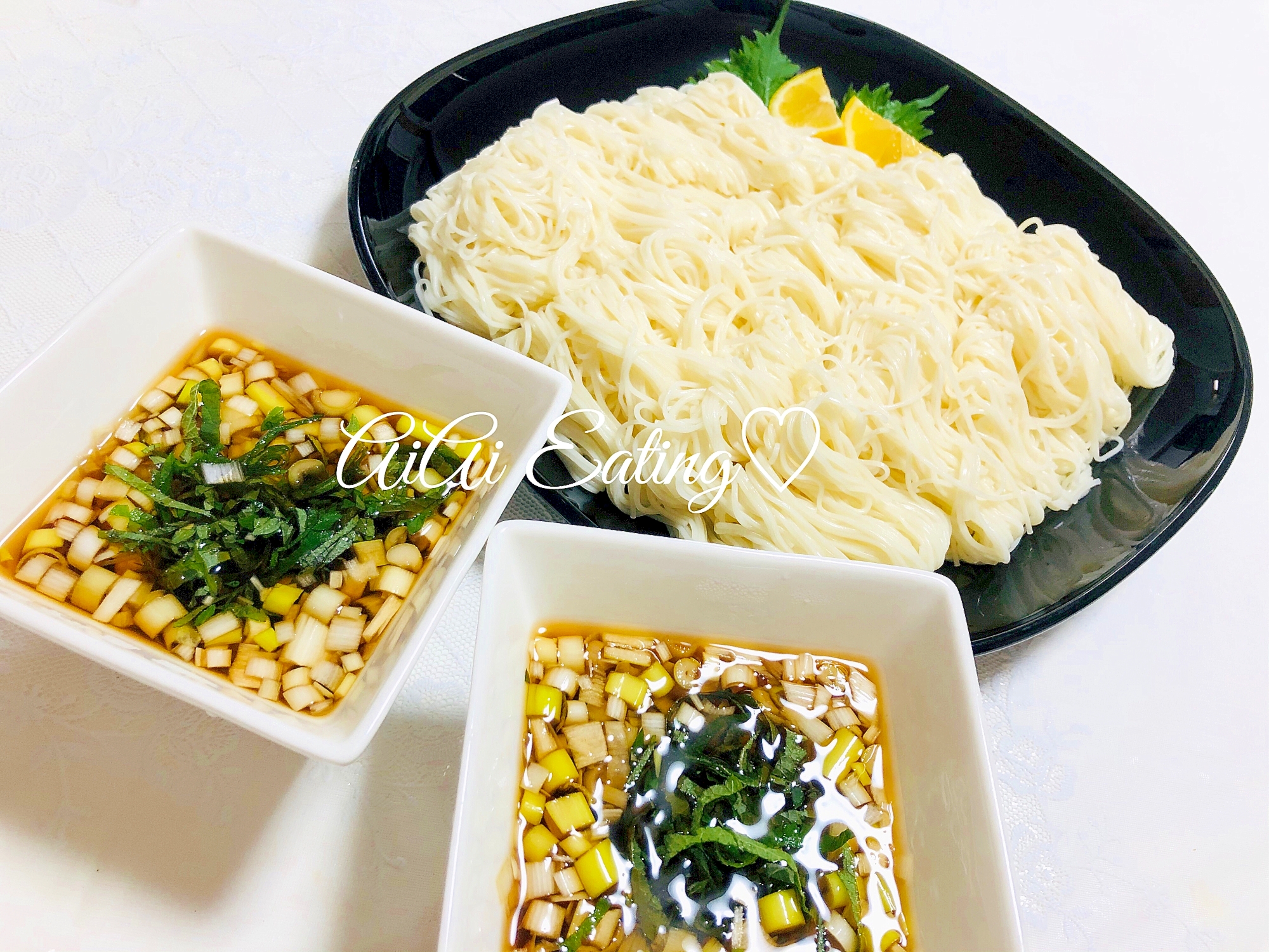 ♡薬味たっぷり♪めんつゆ無くても夏は簡単そうめん♡