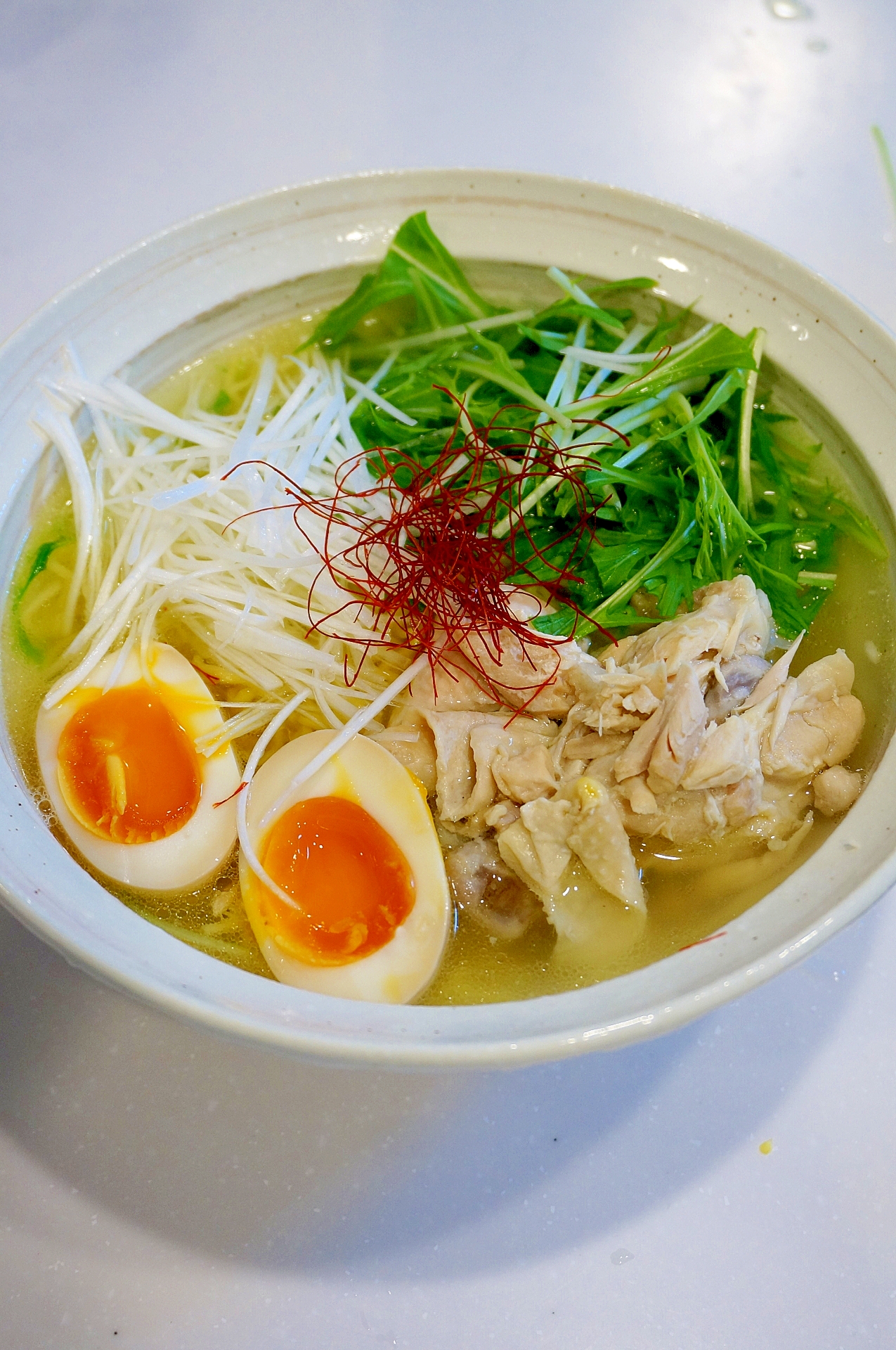 水炊きの残りのスープをアレンジ！鶏白湯らーめん