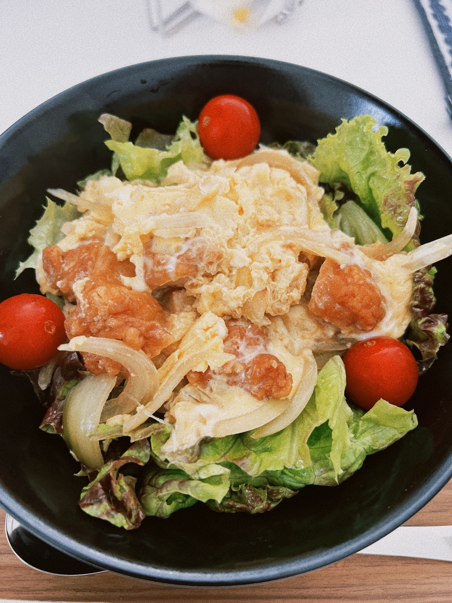 余った唐揚げリメイク！唐揚げの親子丼