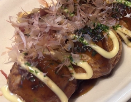 たこのかわりに椎茸たこ焼き