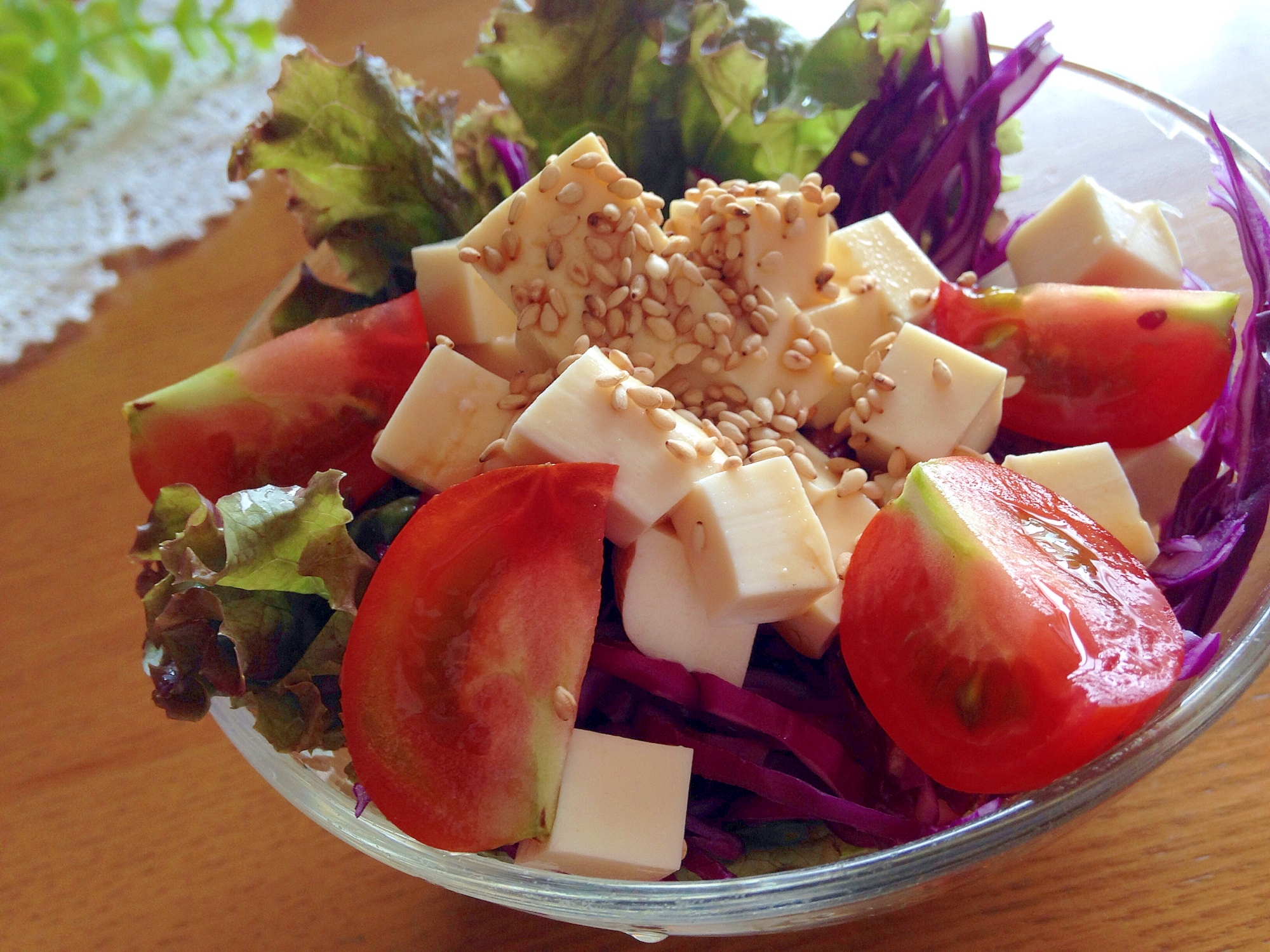 プチトマトの豆腐サラダ