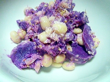 紫いもとツナと大豆水煮のサラダ★