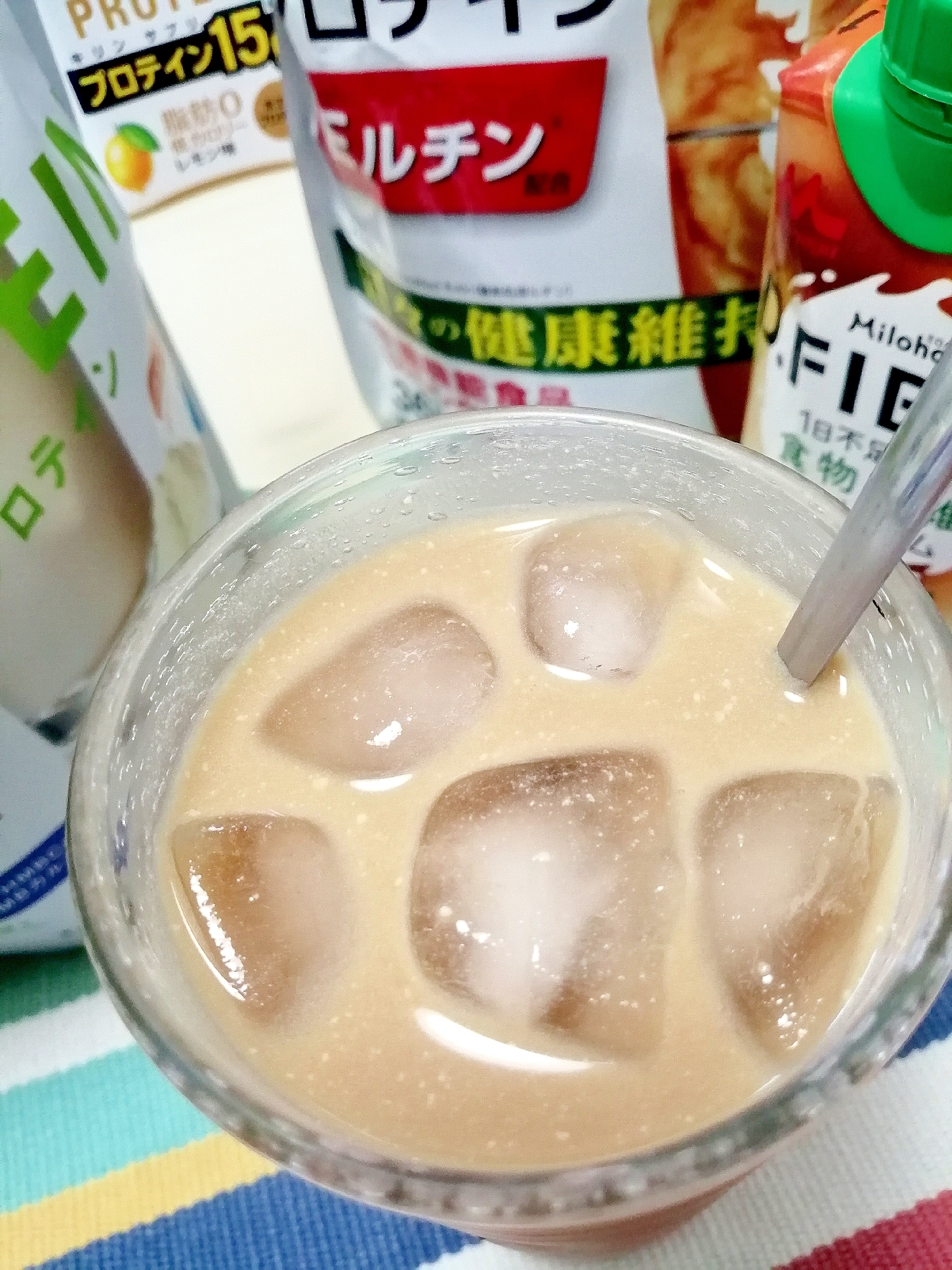 アイス☆プロテインたっぷりカフェオレ♪