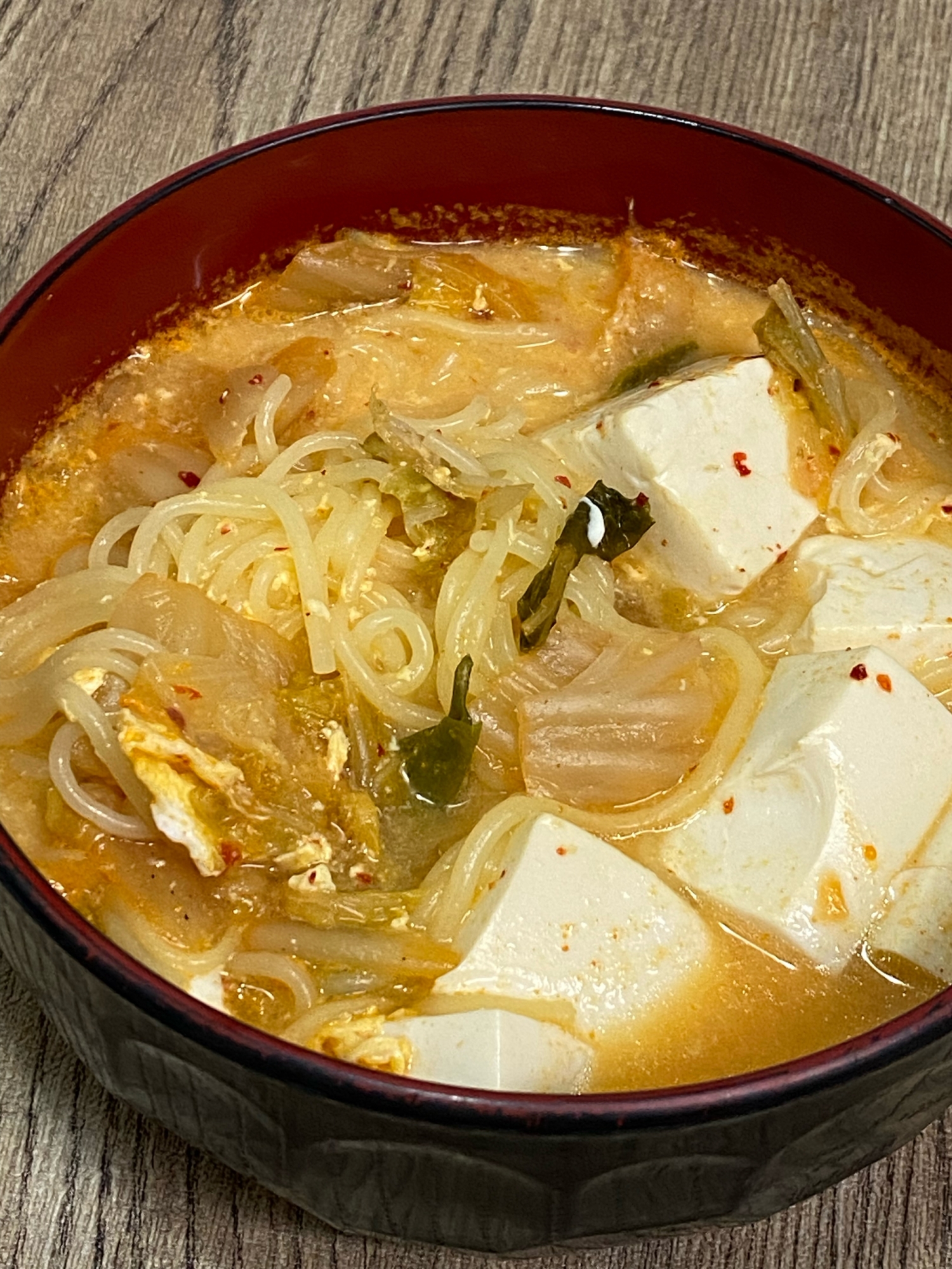 糖質0麺のキムチラーメン