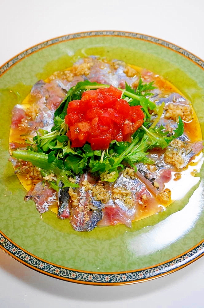 本格的ソースで・華やかな一皿!アジのカルパッチョ
