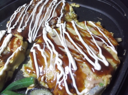 家事えもんかけ算レシピ おでんでモチモチお好み焼き レシピ 作り方 By まめもにお 楽天レシピ