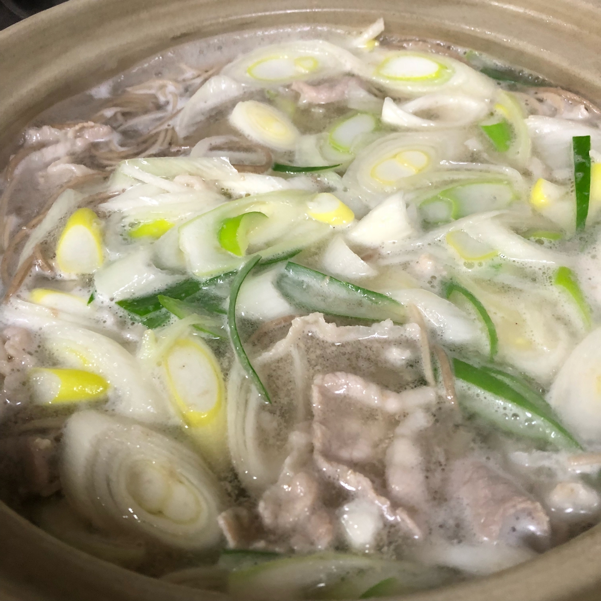 豚肉とネギのスープ