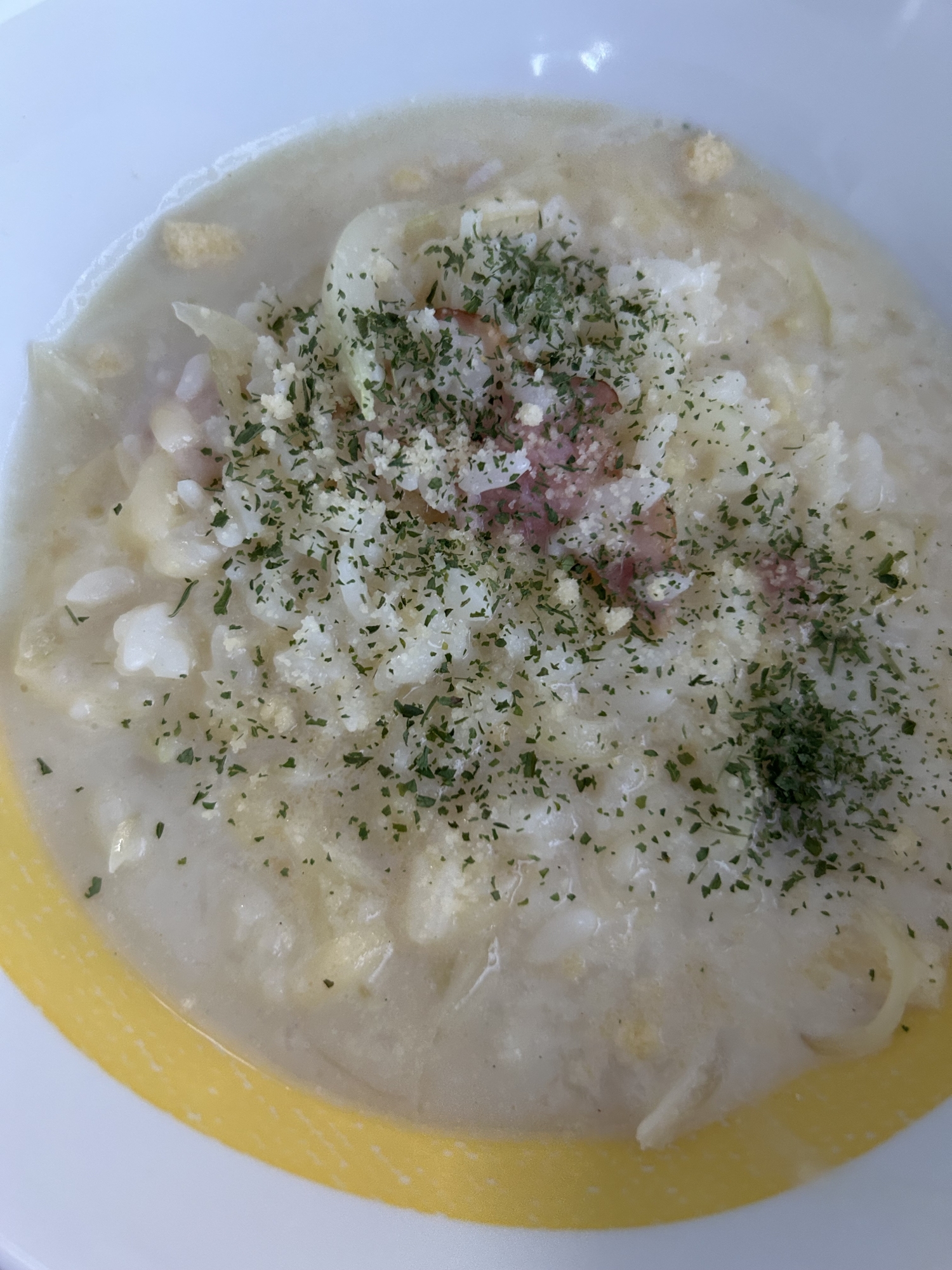 国産チーズを使った炙りベーコン入りリゾット