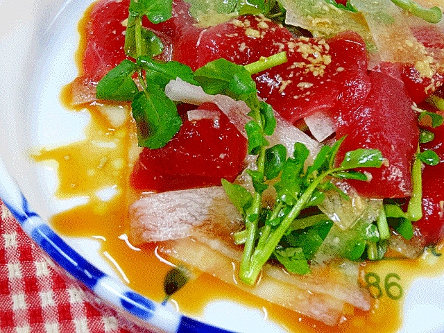 彩り鮮やか マグロの和風カルパッチョ レシピ 作り方 By Startrek 楽天レシピ