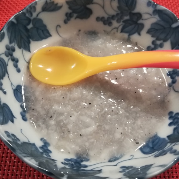 離乳食初期 しらすの出汁雑炊 レシピ 作り方 By もん1223 楽天レシピ 離乳食初期 しらすの出汁雑炊 レシピ 作り方 By もん1223 楽天レシピ