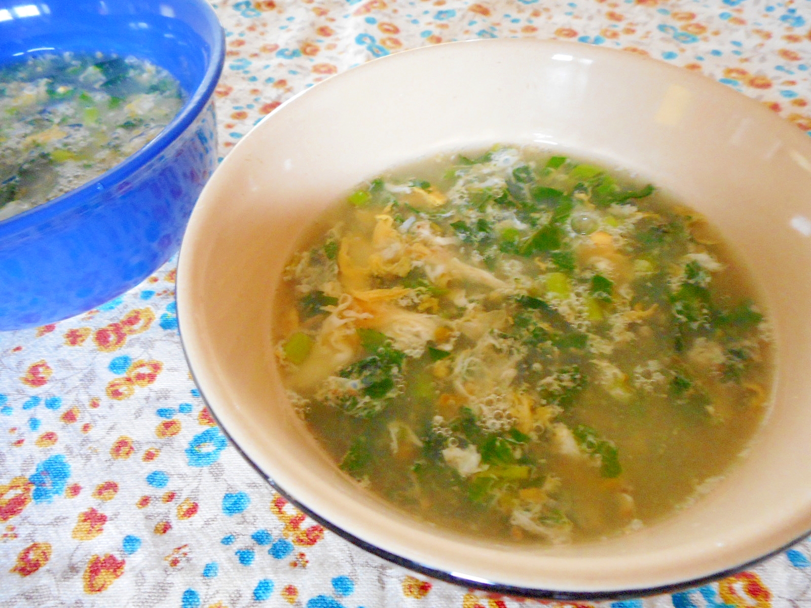 モロヘイヤとシラスの卵スープ
